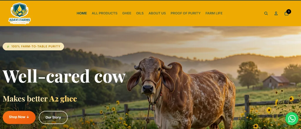 Adavi Farms Storefront Showcase